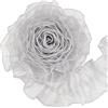 GORGECRAFT Nastro In Organza Plissettato Da 4.5 pollice e 5 iarde con Perline Volant Pizzo Passamaneria Arricciata Perline In Chiffon Grigio Chiaro Bordo In Pizzo Tessuto Cucito Artigianato Colletto A