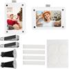 WALLFID Set di 2 Cornici Foto Magnetiche per Auto con Clip Parasole e Bocchetta, Cornice Foto Personalizzata Stile Calamita, Portafoto per Auto, Calamite Personalizzate per Frigo(2,3 x 3,5)