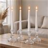 Glasseam Portacandele Di Vetro, Glasseam 4 Pezzi Chiaro Candela Stick Holder Set Bulk Decorativo Natale Candelieri Holder Per Tavolo Da Pranzo Centrotavola Per Cena Matrimonio Soggiorno