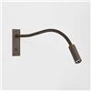 Mjsdjof Lampada da parete a LED da 3W, lampada da lettura sul comodino con interruttore, applique a collo d'oca con tubo flessibile girevole a 360°, lampade da parete da incasso per console, studio, c