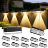 Solpex Luci solari per recinzioni da esterni, 12 pezzi, luci solari da terrazza per esterni, impermeabili per scale, cortili, terrazze, ringhiere, gradini (bianco caldo)