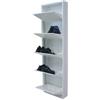 OEM SYSTEMS Scarpiera in Metallo 5 Ante Basculanti Colore Bianco 50x15x169H cm
