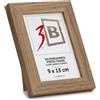3-B Cornice portafoto HIT, rovere scuro, 9 x 13 cm | Cornice in legno, cornice portafoto con vetro acrilico da appendere e appoggiare