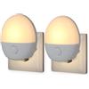 Wetry Luce Notturna da Presa con Interruttore, 2 Pezzi, Ovale | 2 Temperatura di Colore, Interruttore Manuale, Corridoio, Affittuari Monolocale