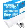 Bratek Plafoniera LED Soffitto 150 Cm 6500k Luce Fredda 44w, 4620lumen, 105lm/w | Barra Led Soffitto Lineare 220V, Angolo di Illuminazione 120°, Cri>80, 25000 Ore di Durata, Protezione da Polvere e Insetti