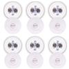Kirunvia 6 Sottobicchieri LED Adesivi, 4 Effetti di Luce per Bicchieri e Bottiglie | Impermeabile, Pila CR1220 Sostituibile, Diametro 6 cm, Luce Bianca, per Flûte, Interruttore On/Off, per Feste e Matrimoni