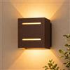 TXErfolg 9W Applique da Parete a LED Legno G9 Interno Quercia Scura con Luce Fessura | 3000K Bianco Caldo Up Down Lampada da Parete Interno per Soggiorno Camera da letto Corridoio e Scale