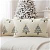 Artscope 2 Pezzi Natalizio Federe in Lana Corta Velluto Copricuscini Morbido Decorativo Fodere per Cuscino Albero di Natale Ricamato a Colori per Divano Camera da Letto Beige 40x60 cm