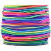 KONMAY Cordoncino elastico in gomma per la creazione di gioielli, 1 rotolo da 40 metri da 2,0 mm, rotondo, arcobaleno per bracciali, perline e artigianato