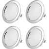 Sweet Led 4x Luce Incasso Piana 230V IP44-3,5W - Luce da Bagno Spot da Incasso Rotondo - Ultra Piatto Mini Luce per Ambienti Umidi - Faretto da Incasso per Mobili - Cromo, Bianco Caldo