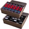 AARAINBOW Confezione da 2 organizer per biancheria intima, calzini, cravatte, con coperchio, pieghevoli, per armadio, 60 celle, scatole portaoggetti per sciarpe e lingerie (30 celle, 2 caffè)
