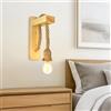 Elinkume Lampada da parete in legno corda di canapa,Lampada da parete industriale per interni,E27 Lampade decorative da parete per soggiorno, camera da letto, corridoi, caffetterie, bar