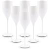 BRYNA BY AMZ BETTER BRYNA - Set 6 Pezzi Bicchieri Flute da 18 Cl in Policarbonato (Plastica Rigida), 100% Design Italiano, Bicchieri Infrangibili, Calici Vino Riutilizzabili e Lavabili in Lavastoviglie, Bianco