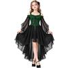 Generico Vestito Halloween Bambina Abito da Strega per Bambina Travestimento | Gotico Vestito Halloween Costume Donna Abiti Maxi con Lacci A-Line di Grandi Dimensioni con Maniche a Farfalla Feste a Tema