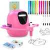 NPOIAUG Robot da disegno per bambini dai 3 anni in su con 100 carte, robot da colorare con istruzioni passo-passo, 12 matite colorate, blocco da disegno e USB-C, regalo educativo per Natale/compleanno