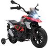 AIYAPLAY Moto Elettrica per Bambini 3-8 Anni 12V Licenza BMW G310 GS, Rosso | Batteria al Litio, Motorino Elettrico Bambini, Acceleratore, Sedile in PU, Faro, Musica, Rotelle Rimovibili, 3-6km/h, 30kg