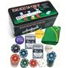 Shop SoftAir Set da Poker Texas Hold'em, 200 Fiches con Valori in Euro, Scatola in Metallo, 24x11,5x12 cm, con 2 Mazzi di Carte, Panno Verde, Gettoni Dealer e Blind, per Adulti
