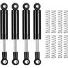 Rebower 4 Pezzi Ammortizzatore RC Per 1/10 RC Crawler 66-82mm Nero | Con Molle Di Ricambio Integrate