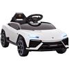 AIYAPLAY Macchina Elettrica per Bambini 3-8 Anni Lamborghini 12V Bianca | Porte a Forbice, Auto Elettrica per Bambini, 2 Motori, Sospensioni, Telecomando, MP3, Musica, Rotelle e Maniglia