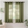 MIULEE Tende Voile Trasparenti Occhielli 2 Pannelli Verde Matcha 140x175cm | Tende per Interni, con Anelli, Moderne Decorazione, per finestre Salotto Soggiorno Camera da Letto, Eleganti Morbide
