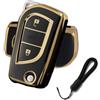 ATFIGII Custodia per chiave auto compatibile con Toyota Yaris Aygo X Yaris Cross Yaris Hybrid Custodia per chiavi in TPU di protezione per chiavi 2 tasti oro nero