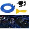 GLL LED Auto Interni Blu 5M Filo EL USB con 6mm Bordo per Porte e Cruscotto | Filo luminoso flessibile per cruscotto, pannelli porta e console centrale, con spatola per l'installazione nelle fessure