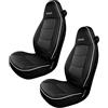 SHIFENG Coprisedile per auto compatibile con Smart fortwo 451 2008-2014 in pelle per veicolo, rivestimento completo, accessorio per sedile (tutto nero e linea bianca)
