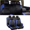 JNNJ 9 Pezzi Coprisedili per Auto, Coprisedili Universali in Pelle Traspirante, Set Copri-Sedile per Anteriori E Posteriori, Set Completo Di Accessori Interni per Autos Veicolo SUV(Blu)