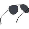 PRIVEL Occhiali da aviatore polarizzati classici extra large 150 mm per uomo con testa larga e testa grande, ultra leggeri, UV400