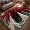 acsewater Tappeto Natalizio per il Soggiorno 80X50cm | Morbido tappeto natalizio vintage, tappeti grandi ultrasottili antiscivolo per sala pranzo ufficio decorazioni festive