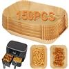 BYKITCHEN 150 fodere per friggitrice ad aria per Ninja Dual, accessori per friggitrice ad aria per AF300UK/AF400UK, Torre, Salter e altre friggitrici ad aria doppia zona da 7.6 litri a 9.5 litri