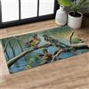 MIEPOS Zerbino decorativo per interni con anatre sul lago, 74,9 x 43,2 cm, con retro in gomma antiscivolo, tappeto per ingresso, per soggiorno, camper, cucina, ingresso, zerbini, idea regalo