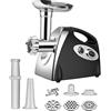 AUQUK Tritacarne elettrico 2800 W, multifunzione, tritacarne elettrico | Tritacarne professionale, con spingi-salsicce, alloggiamento in acciaio inox, 3 piastre di macinazione, uso cucina