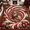 acsewater Tappeto Natalizio per il Soggiorno 80X50cm | Morbido tappeto natalizio vintage, tappeti grandi ultrasottili antiscivolo per sala pranzo ufficio decorazioni festive