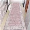 Hibate Passatoia Lavabile 60 x 240 cm, Tappeto Cucina Antiscivolo 5 mm, Effetto Cashmere con Retro in Gomma TPR, Tappeto Lungo Vintage Rosa per Ingresso, Cucina, Corridoio e Camera