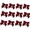 Spelonify 12 Red per velvet Napkin Rings With Bow Christmas Table Decor | per velvet And Straw Design, Metal Wire Frame, Lightweight 10g, per ideal For Holiday Parties, Candle Holders, Bottle Decor