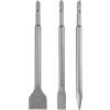 QUARKZMAN Set di 3 scalpelli per piastrelle SDS-PLUS | Contiene scalpello a punta 14 mm e due scalpelli piatti 20/40 mm. Scalpello universale per lavori demolizione su calcestruzzo