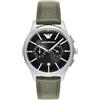 Emporio Armani Watch for Men, Quartz Chronograph Movement and 42mm Case Size with Stainless Steel or Leather Strap