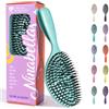 Ninabella Spazzola per Capelli Spessi e Lunghi - Spazzola Districante con Denti Flessibili, Bagnati e Asciutti - Vegan, Senza Pelo Animale - Spazzola Capelli Donna Uomo - Turchese