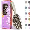 Ninabella Spazzola Liscio & Lucente - Glide & Glow, Alternativa Vegana alle Setole di Cinghiale, Capelli Lisci e Mossi, Bagnati e Asciutti - Donna Uomo - Beige