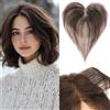 Rich Choices Hair Topper Capelli Veri Donna Senza Frangia Clip in Hairtopper Base a Rete a Forma di T con 3 Clip #2 Marrone Scuro Lisci Remy Human Hair Topper
