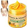 LSLYYMZ Turmeric Vitamin C Clay Mask, Overnight Wrapping Peel Off, Blackhead Pore Cleansing, Brightening Dark Spot, Hydrating Firming Collagen, Vegan Facial Care (1pcs)
