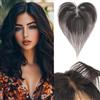 Rich Choices Hair Topper Capelli Veri Donna Senza Frangia Clip in Hairtopper Base a Rete a Forma di T con 3 Clip #1B Nero Naturale Lisci Remy Human Hair Topper