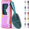Ninabella Spazzola per Capelli Spessi e Lunghi - Spazzola Districante con Denti Flessibili, Bagnati e Asciutti - Vegan, Senza Pelo Animale - Spazzola Capelli Donna Uomo - Petrolio