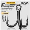 9KM DWLIFE 9KM 4X Ami tripli da pesca 10 ~ 30 pezzi Acciaio ad alto tenore di carbonio Brabed Sharp Sostituzione Ami da pesca Esche dure Trota Bluefish Salmone