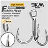 9KM DWLIFE Ami da pesca tripli 9KM per acqua salata, 3X resistenti, 25~100 pezzi, ami di ricambio per esche dure, spinner e crankbait a curva rotonda