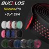 BUCKLOS Nastro manubrio bici da strada Gel di silice per bicicletta Cintura avvolgente per barra perforata EVA Accessori per manubrio in ghiaia morbida e traspirante
