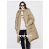 TOYOUTH piumino donna 2024 inverno 90% collo di volpe anatra bianca cappotto spesso con cappuccio bottone in corno cappotto lungo caldo