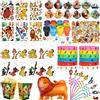 Potdemiel Animali Leone Bomboniere Forniture Simba Re leone Bambini Compleanno Tema Decorazione Adesivi Bracciali Portachiavi Borsa regalo A nido d'ape