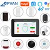 CPVan Sistema di Allarme Domestico Intelligente CPVAN Tuya, Wireless WiFi 4G, Pannello da 7 Pollici per Protezione Antifurto, Kit di Allarme Fai-da-Te con Accessori